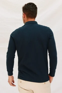 Cortefiel Polos-Polo básico de manga comprida Azul