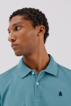 Cortefiel Polos-Polo básico de manga comprida Azul