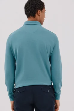 Cortefiel Polos-Polo básico de manga comprida Azul