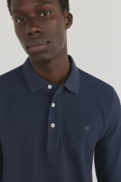 Pedro del Hierro Polos-Polo básico de manga comprida Azul