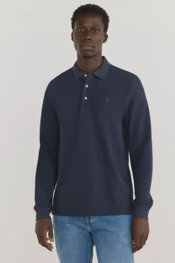 Pedro del Hierro Polos-Polo básico de manga comprida Azul