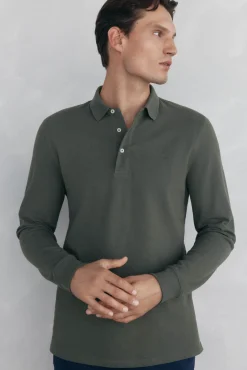 Pedro del Hierro Polos-Polo básico de manga comprida Verde