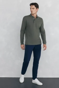 Pedro del Hierro Polos-Polo básico de manga comprida Verde