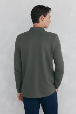 Pedro del Hierro Polos-Polo básico de manga comprida Verde