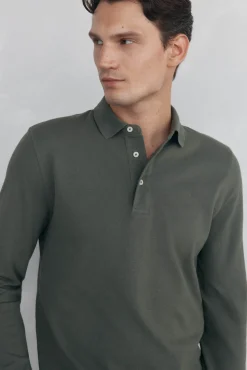 Pedro del Hierro Polos-Polo básico de manga comprida Verde