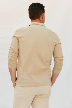 Cortefiel Polos-Polo básico de manga comprida Tostado