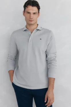 Pedro del Hierro Polos-Polo básico de manga comprida Cizento