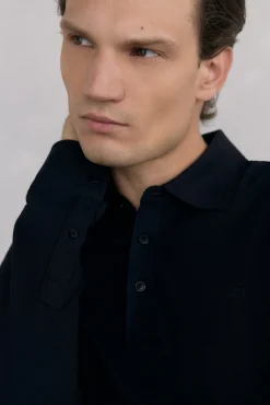 Pedro del Hierro Polos-Polo básico manga comprida Preto