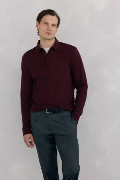 Pedro del Hierro Polos-Polo básico manga comprida Bordeaux