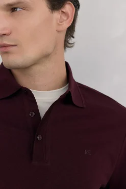 Pedro del Hierro Polos-Polo básico manga comprida Bordeaux