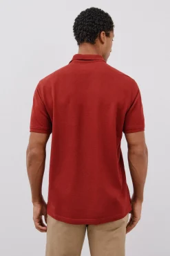 Cortefiel Polos-Polo básico piqué Vermelho