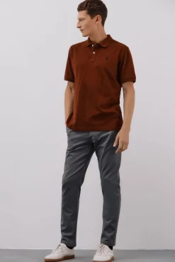 Cortefiel Polos-Polo básico piqué Castanho
