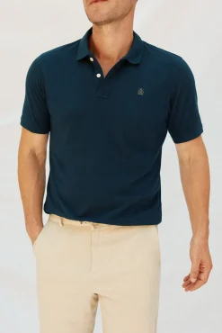 Cortefiel Polos-Polo básico piqué Azul