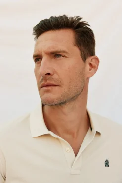 Cortefiel Polos-Polo básico piqué Ecru