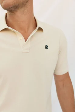 Cortefiel Polos-Polo básico piqué Ecru