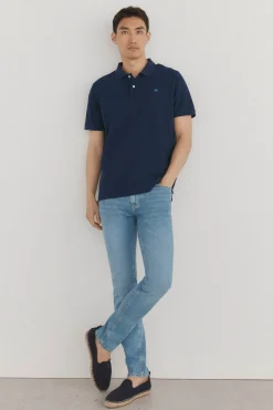 Pedro del Hierro Polos-Polo básico piqué Azul
