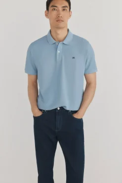Pedro del Hierro Polos-Polo básico piqué Azul