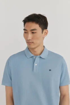Pedro del Hierro Polos-Polo básico piqué Azul