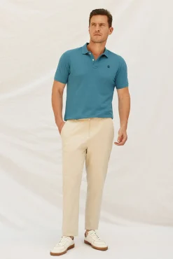 Cortefiel Polos-Polo básico piqué Azul