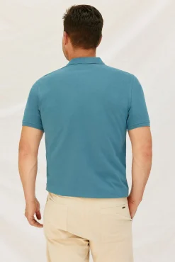 Cortefiel Polos-Polo básico piqué Azul