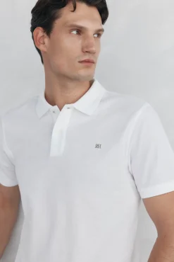 Pedro del Hierro Polos-Polo básico regular em piqué Branco