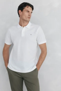 Pedro del Hierro Polos-Polo básico regular em piqué Branco