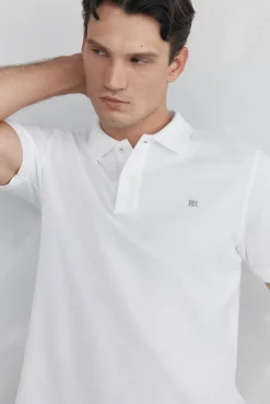 Pedro del Hierro Polos-Polo básico regular em piqué Branco