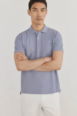 Pedro del Hierro Polos-Polo básico regular em piqué P&uacute;rpura