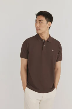 Pedro del Hierro Polos-Polo básico regular em piqué Marrom