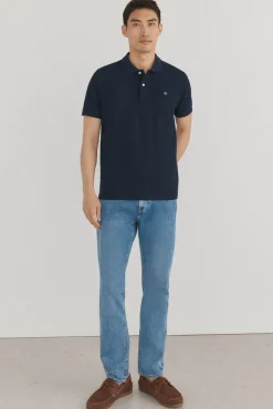 Pedro del Hierro Polos-Polo básico regular em piqué Azul