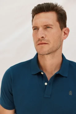 Cortefiel Polos-Polo básico slim Azul