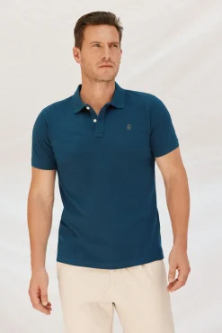 Cortefiel Polos-Polo básico slim Azul