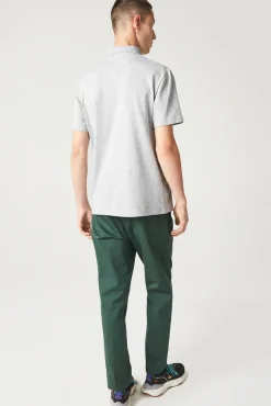 Lacoste Polos-Polo com bordado de crocodilo costurado Cinzento