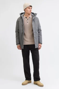 Jack & Jones Camisolas-Polo de malha com gola abotoada cinzento