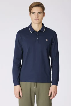Us Polo Polos-Polo de manga comprida com logo Azul