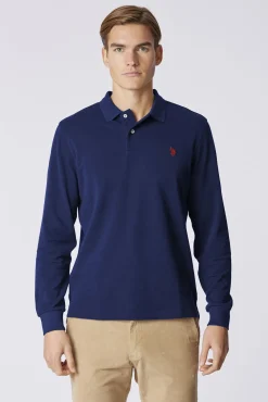 Us Polo Polos-Polo de manga comprida obrigatória Azul