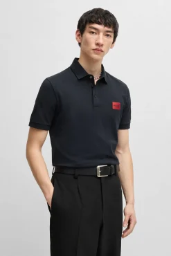 HUGO Polos-Polo de manga curta Azul