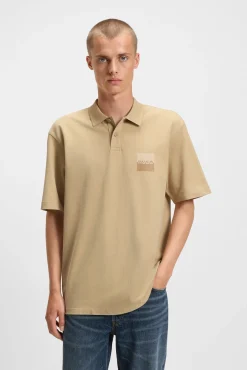 HUGO Polos-Polo de manga curta Tostado