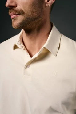 OOTO Polos|T-Shirts-Polo de mão longa Tostado