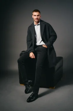 OOTO Polos|T-Shirts-Polo de mão longa Cinzento