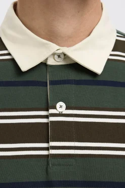 Selected Polos-Polo estilo rugby feita de 100% algodão orgânico. Verde