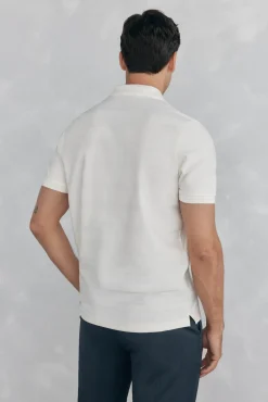 Pedro del Hierro Polos-Polo estrutura jacquard Ecru