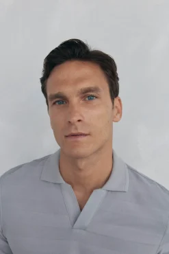 Pedro del Hierro Polos-Polo estrutura jacquard Cizento