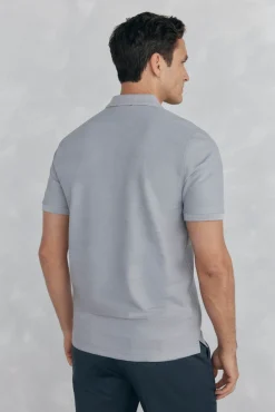 Pedro del Hierro Polos-Polo estrutura jacquard Cizento