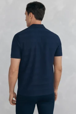 Pedro del Hierro Polos-Polo estrutura jacquard Azul
