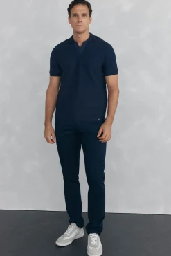Pedro del Hierro Polos-Polo estrutura jacquard Azul