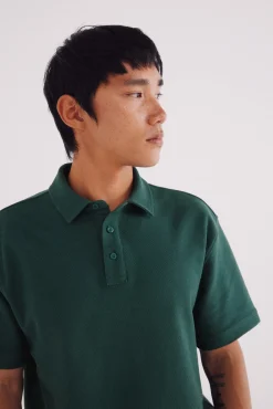 Springfield Polos-Polo estruturada em sarja de corte regular verde