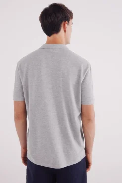 Springfield Polos-Polo piqué básico regular fit cinzento
