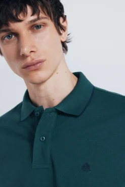 Springfield Polos-Polo piqué chique com gola canelada de corte regular verde