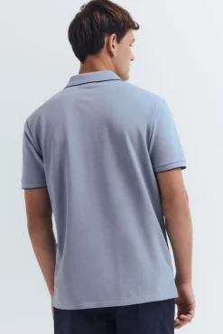 Springfield Polos-Polo piqué chique com gola canelada de corte regular azul